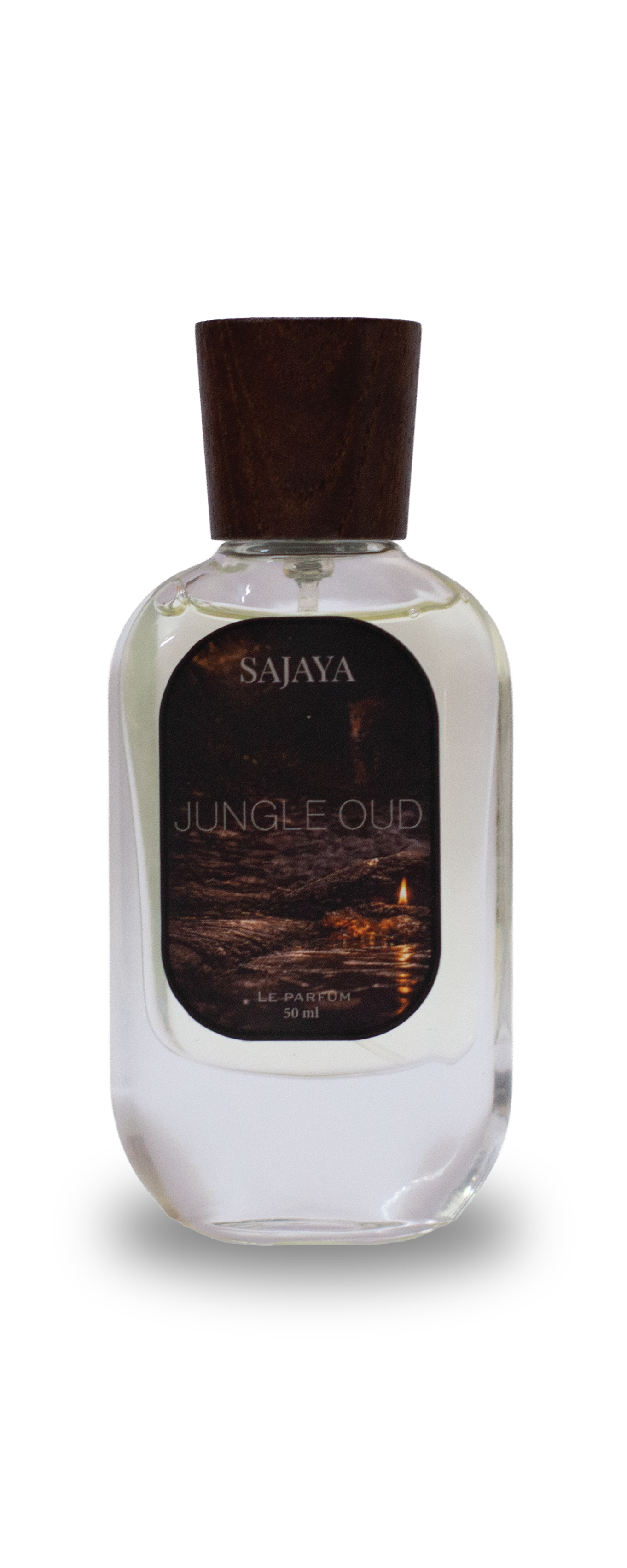 Sajaya Jungle Oud perfume bottle on a white background