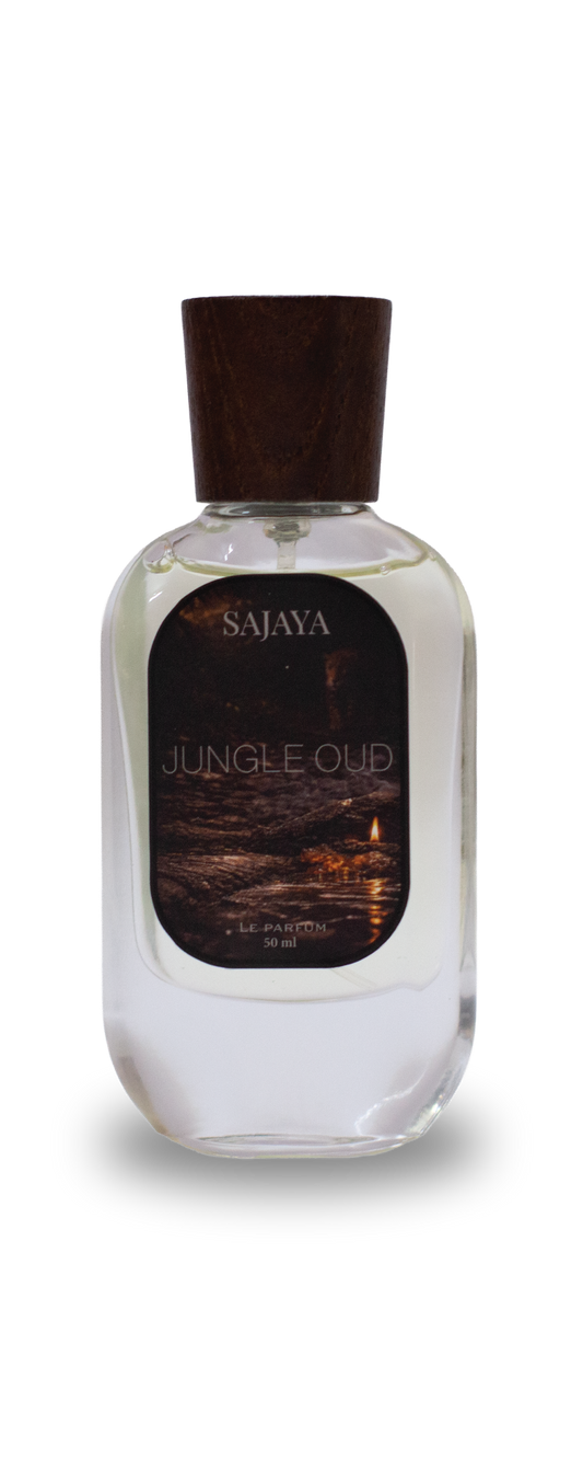 Sajaya Jungle Oud perfume bottle on a white background