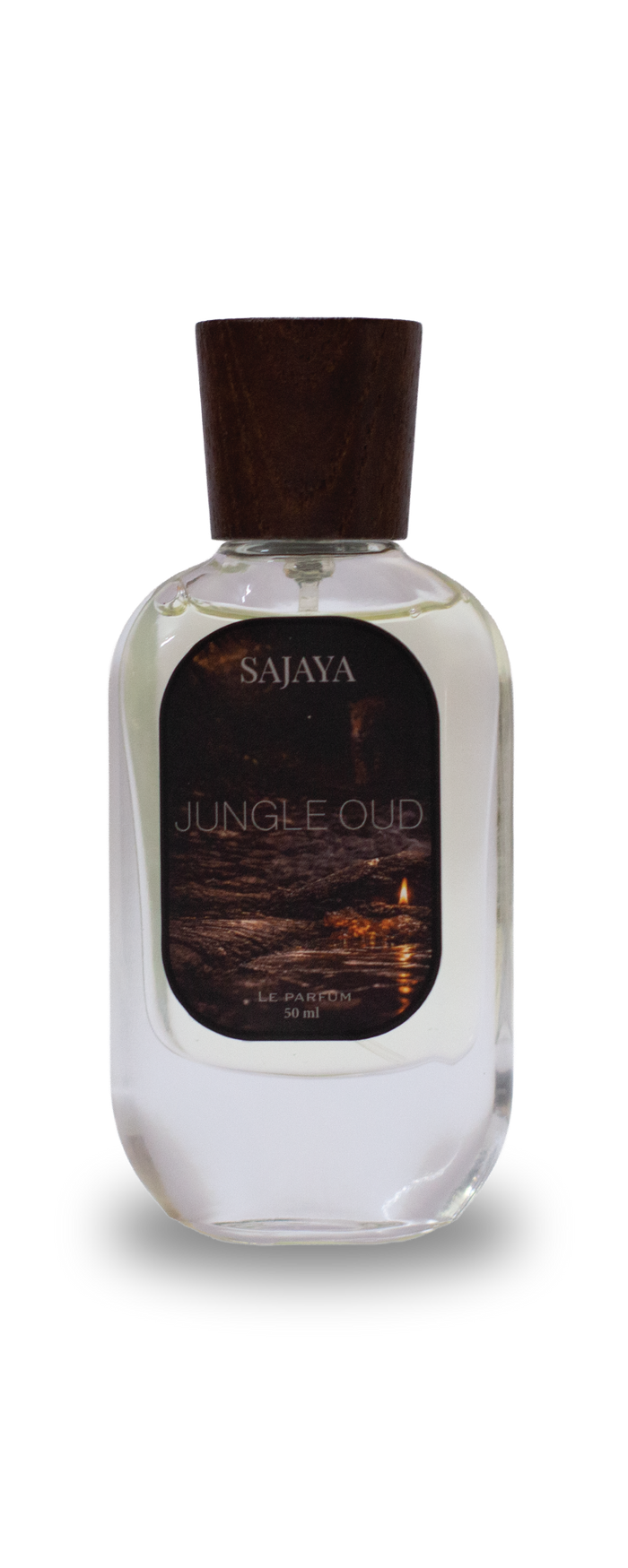 Sajaya Jungle Oud perfume bottle on a white background