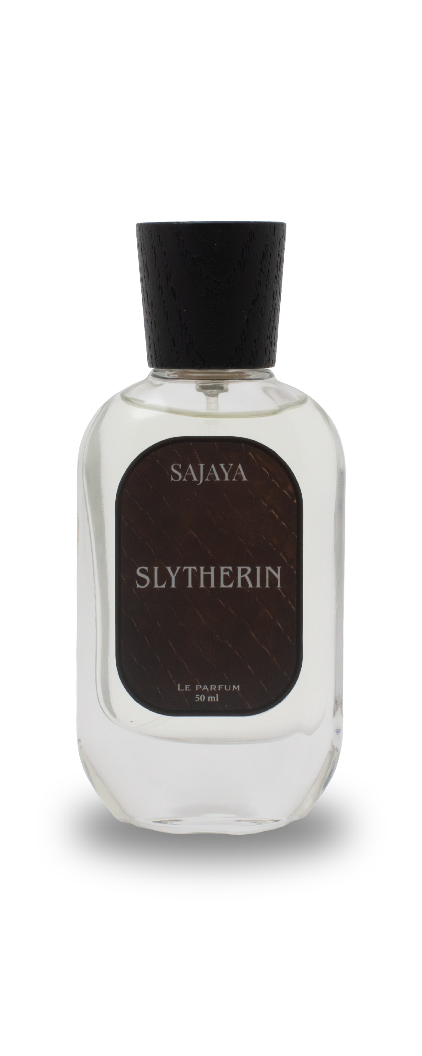 Bottle of SAJAYA Slythrine Perfume with a wooden cap