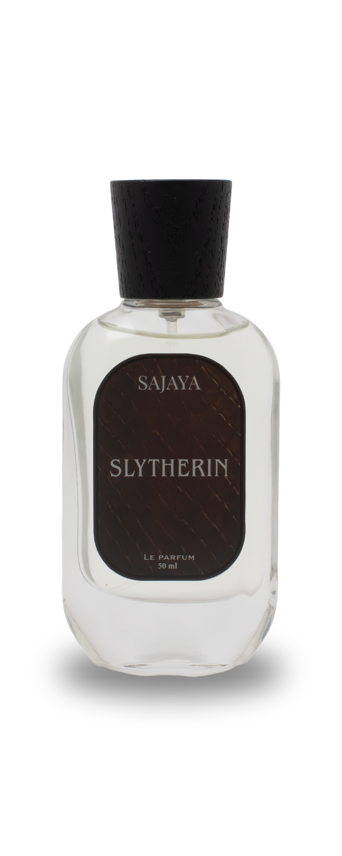 Bottle of SAJAYA Slythrine Perfume with a wooden cap